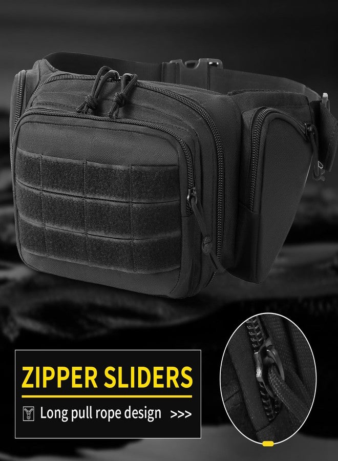 Chardime Tactical Fanny Pack, Military Waist Pack for Men, Black - Image 5